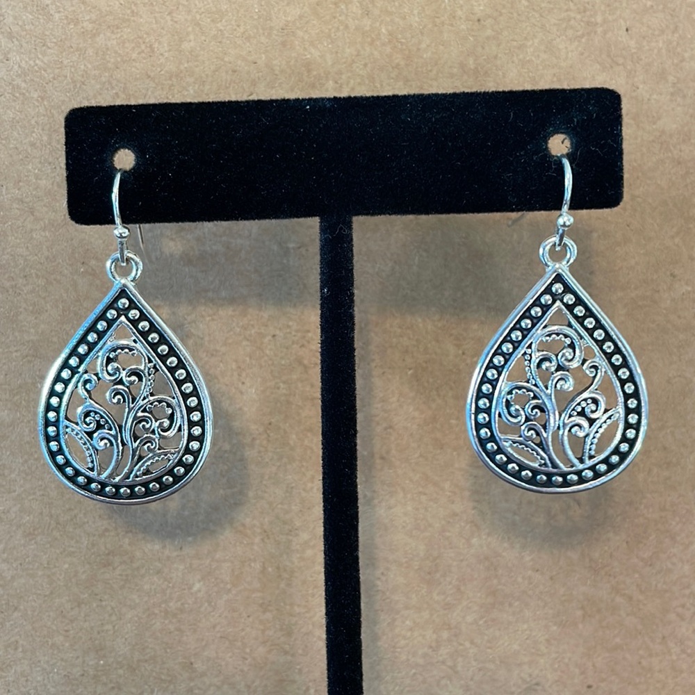 Silver Dangle Drop Earrings